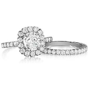 Henri Daussi French Pave Diamond Engagement Ring