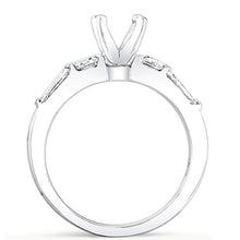 Tapered Baguette & Round Brilliant Cut Diamond Engagement Ring