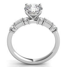 Baguette & Round Diamond Engagement Ring