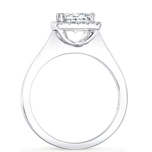 Flush Fit Pave Halo Diamond Engagement Ring