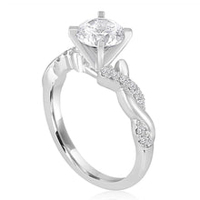 Signature Pave Twist Shank Diamond Engagement Ring