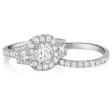 Henri Daussi Three Stone Diamond Engagement Ring