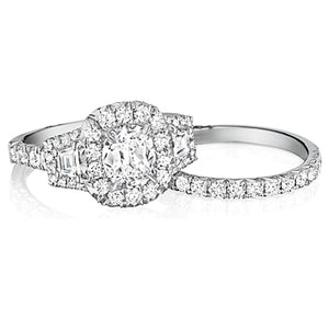 Henri Daussi Three Stone Diamond Engagement Ring