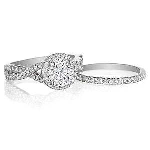 Henri Daussi Pave Twist Diamond Engagement Ring