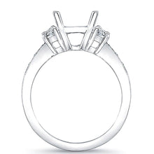 Half Moon & Pave Diamond Engagement Ring- 3/4ct tw