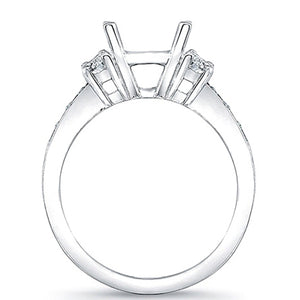 Half Moon &amp; Pave Diamond Engagement Ring- 3/4ct tw