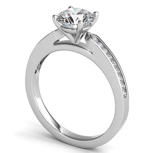 Round Brilliant Petite Channel-Set Diamond Engagement Ring