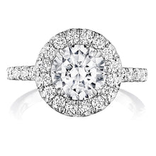 Henri Daussi Pave Halo Diamond Engagement Ring