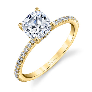 Sylvie Round Cut Classic Engagement Ring