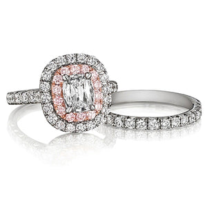Henri Daussi Double Halo Diamond Engagement Ring
