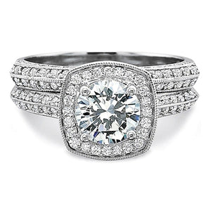 Precision Set Knife Edge Diamond Engagement Ring