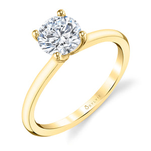 Sylvie Round Cut Solitaire Engagement Ring