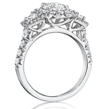 Henri Daussi Three Stone Diamond Engagement Ring