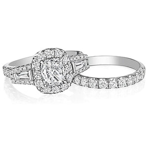 Henri Daussi Baguette Diamond Engagement Ring