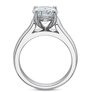 Precision Set Solitaire Wide Shank Diamond Engagement Ring