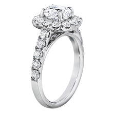 Henri Daussi Pave Diamond Halo Engagement Ring