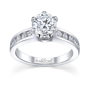 Vatche Channel Set Six Prong Diamond Engagement Ring