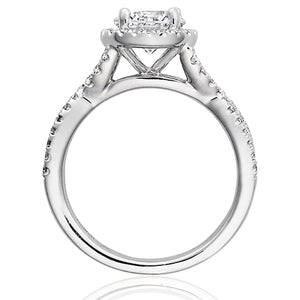 Henri Daussi Pave Twist Diamond Engagement Ring