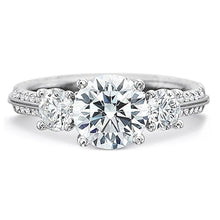 Precision Set Three Stone Diamond Engagement Ring