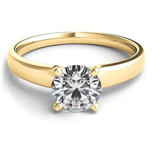 Tapered Four Prong Diamond Solitaire Engagement Ring