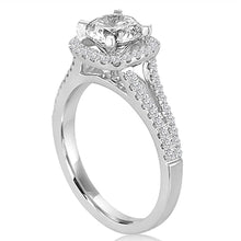 Signature Pave Split Shank Diamond Engagement Ring