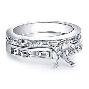 Channel-Set Straight Baguette Diamond Engagement Ring- 2/3ct tw.