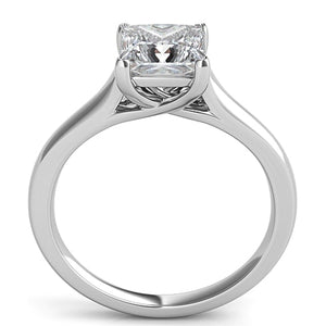 Petite Trellis Princess Cut Solitaire Diamond Engagement Ring