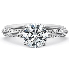 Precision Set Knife Edge Diamond Engagement Ring
