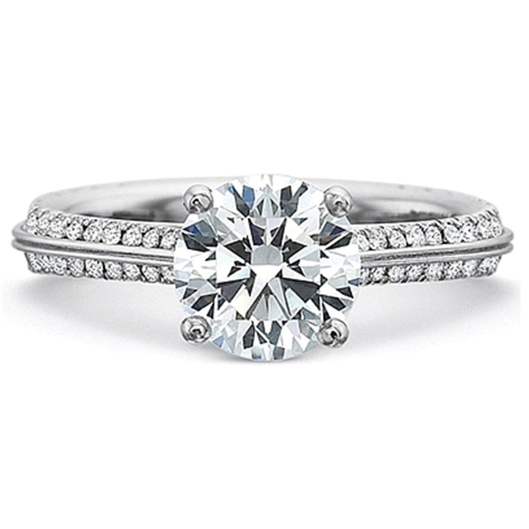 Precision Set Knife Edge Diamond Engagement Ring