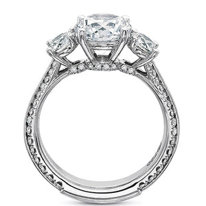 Precision Set Three Stone Diamond Engagement Ring