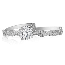 Henri Daussi Twist Shank Diamond Engagement Ring