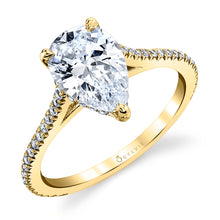 Sylvie Pear Shaped Classic Hidden Halo Engagement Ring