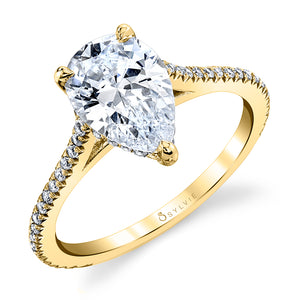 Sylvie Pear Shaped Classic Hidden Halo Engagement Ring