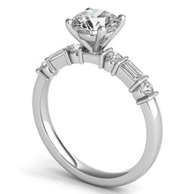 Baguette & Round Diamond Engagement Ring