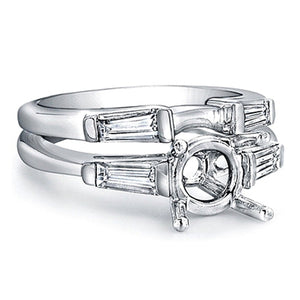 Tapered Baguette Diamond Engagement Ring- 1/3ct tw