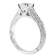 Sylvie Engraved Diamond Engagement Ring
