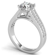 Double Row Pave Diamond Engagement Ring