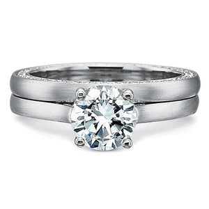 Precision Set Flush Fit Matte Finish Diamond Engagement Ring
