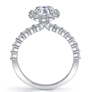 Sylvie Oval Cut Classic Halo Engagement Ring