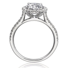 Henri Daussi Pave Halo Diamond Engagement Ring
