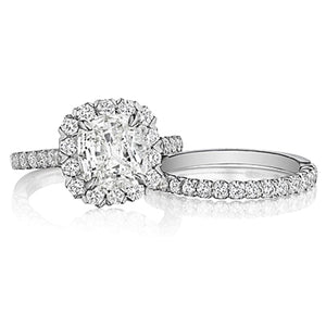 Henri Daussi Halo Diamond Engagement Ring