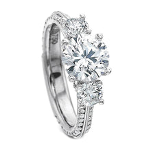 Precision Set Three Stone Diamond Engagement Ring