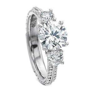 Precision Set Three Stone Diamond Engagement Ring