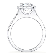 Round Pave Halo Diamond Engagement Ring