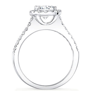 Round Pave Halo Diamond Engagement Ring