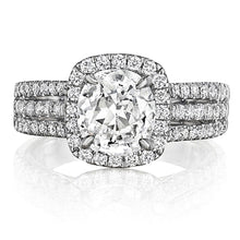 Henri Daussi Triple Row Diamond Engagement Ring