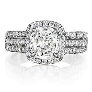 Henri Daussi Triple Row Diamond Engagement Ring