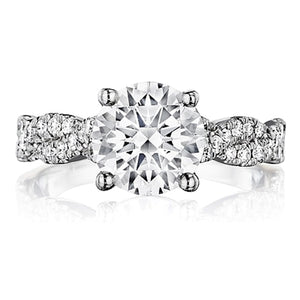 Henri Daussi Twist Shank Diamond Engagement Ring