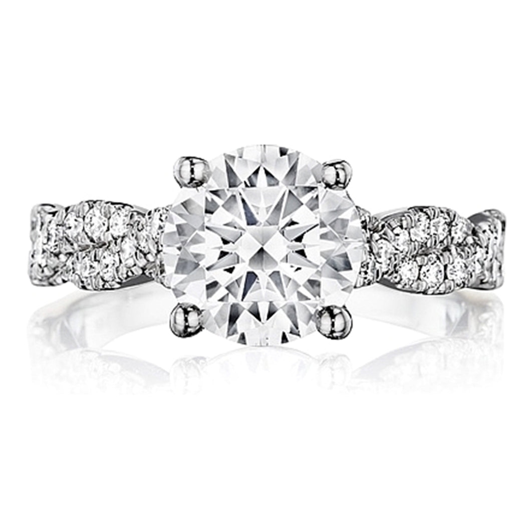 Henri Daussi Twist Shank Diamond Engagement Ring