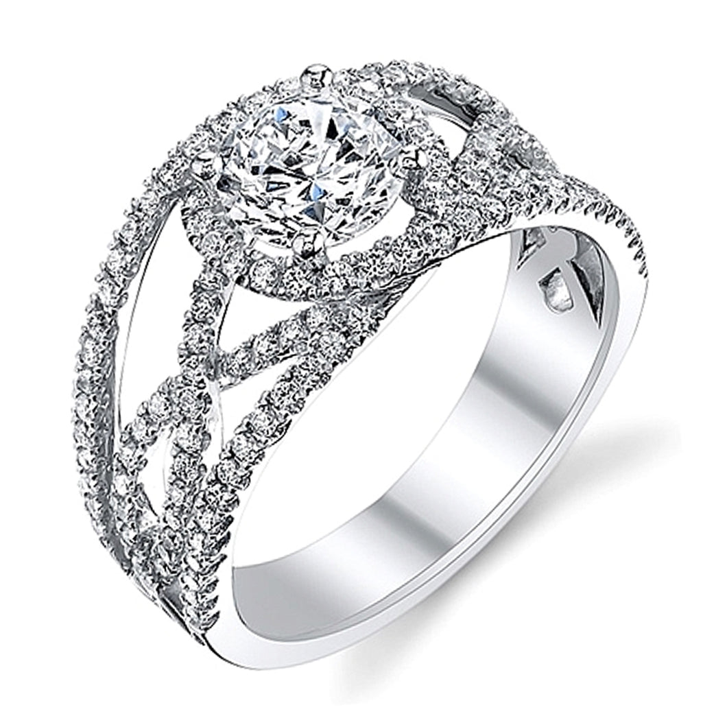 Sylvie Criss-Cross Diamond Engagement Ring